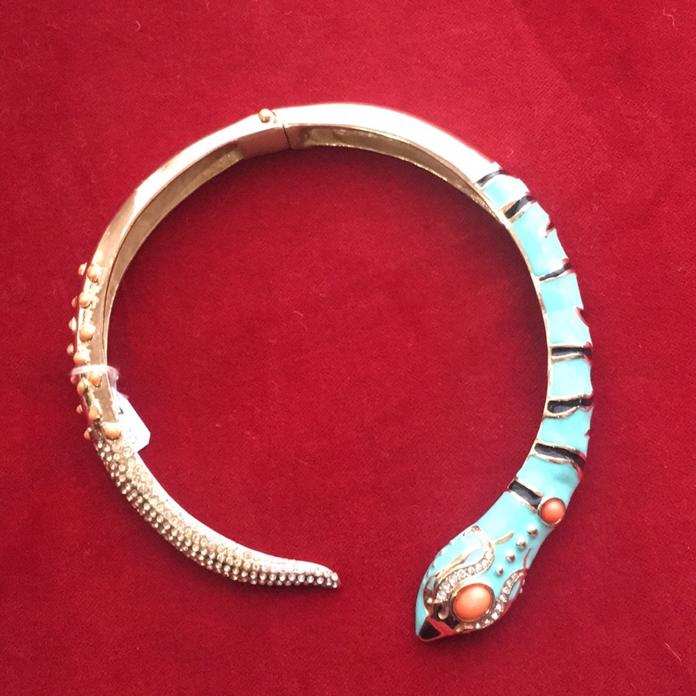 Anna Dello Russo enamel snake necklace